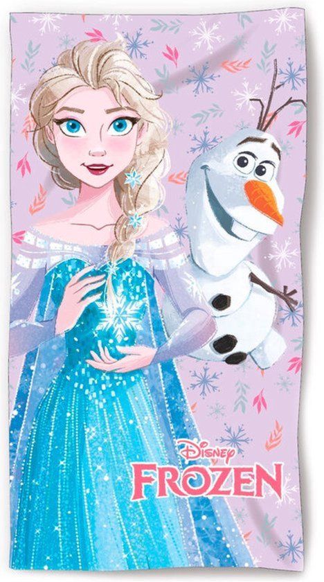 4KidsOnly Mister License Frozen strandlaken - 140 x 70 cm. - Elsa en Olaf badhanddoek - sneldrogend