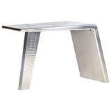 vidaXL Bureau luchtvaartstijl 112x50x76 cm metaal zilverkleurig