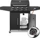 StarTech EQC64BAAJB2SX Gasgrill BBQ - 4+1 brander met zijbrander - Aardgas - RVS en geëmailleerd - Met onderstel - 135x122 cm - 35,2 kg - Zwart