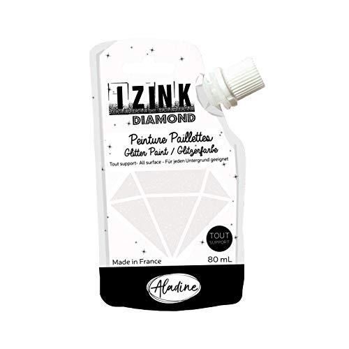 Aladine - Izink Diamond - Glitter Paint - Ultra geconcentreerd in Glitter - Decoratie Elke Ondersteuning - DIY en Creatieve Vrije tijd - Gemaakt in Frankrijk - Zachte Fles 80 ml - Parelachtige