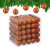 Merkloos / Sans marque Relaxdays Kerstballen set van 100 - Ø 6 cm - kunststof - onbreekbaar - oranje