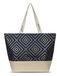 normani Sac de plage 'Nika' beige / bleu foncé / or