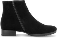 Gabor - Dames - Enkellaarsjes - Zwart - Suède/Nubuck - Blokhak - Ritssluiting - Ronde neus - Maat 38.5