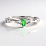 Cavill - Verstelbare Zilveren Ring - 925 Sterling Zilver Gerhodineerd - Lemshuku Tsavoriet 0,255 Ct Ovaal