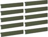 vidaXL Afdekprofiel voor tuinranden - 10 stuks - 100 x 5 x 15 cm - Staal - Olijfgroen