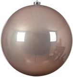 Decoris Kerstbal - lichtroze - groot - 20 cm - kunststof - glans - kerstversiering