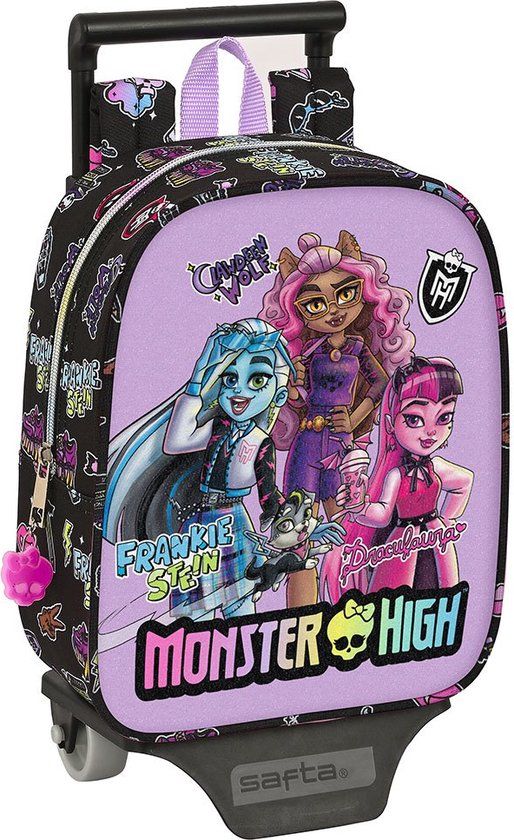 Schoolrugzak met Wielen Monster High Creep Zwart 8L