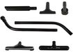 Kit d'aspirateur à dos, comprenant une brosse pour sols de 14", une tige en forme de "S" et un corps en acier, de couleur noire