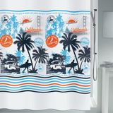 MSV Douchegordijn Cali Surf - 180x200cm - Veelkleurig - 100% Polyester