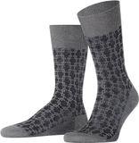 FALKE Artwork Tie gedessineerd katoen sokken heren grijs - maat 39-40