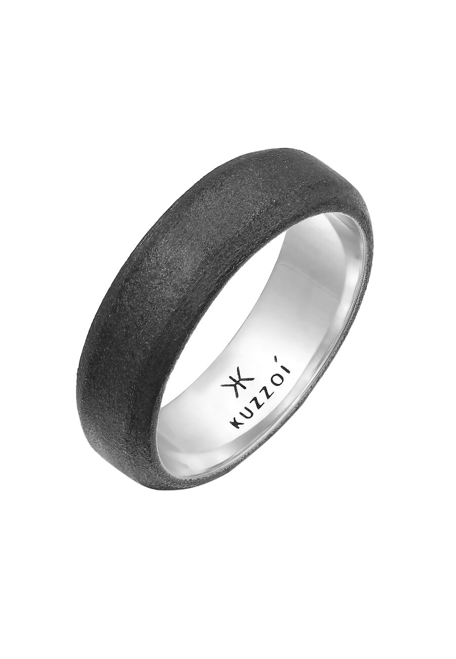 KUZZOI KUZZOI KUZZOI Ring Herenband massief in 925 sterling zilver Mannen sieraden