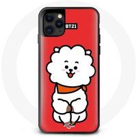 Maniacase Etui voor Iphone 11 BTS Bangtan Boys BT21 RJ de Jin rode achtergrond