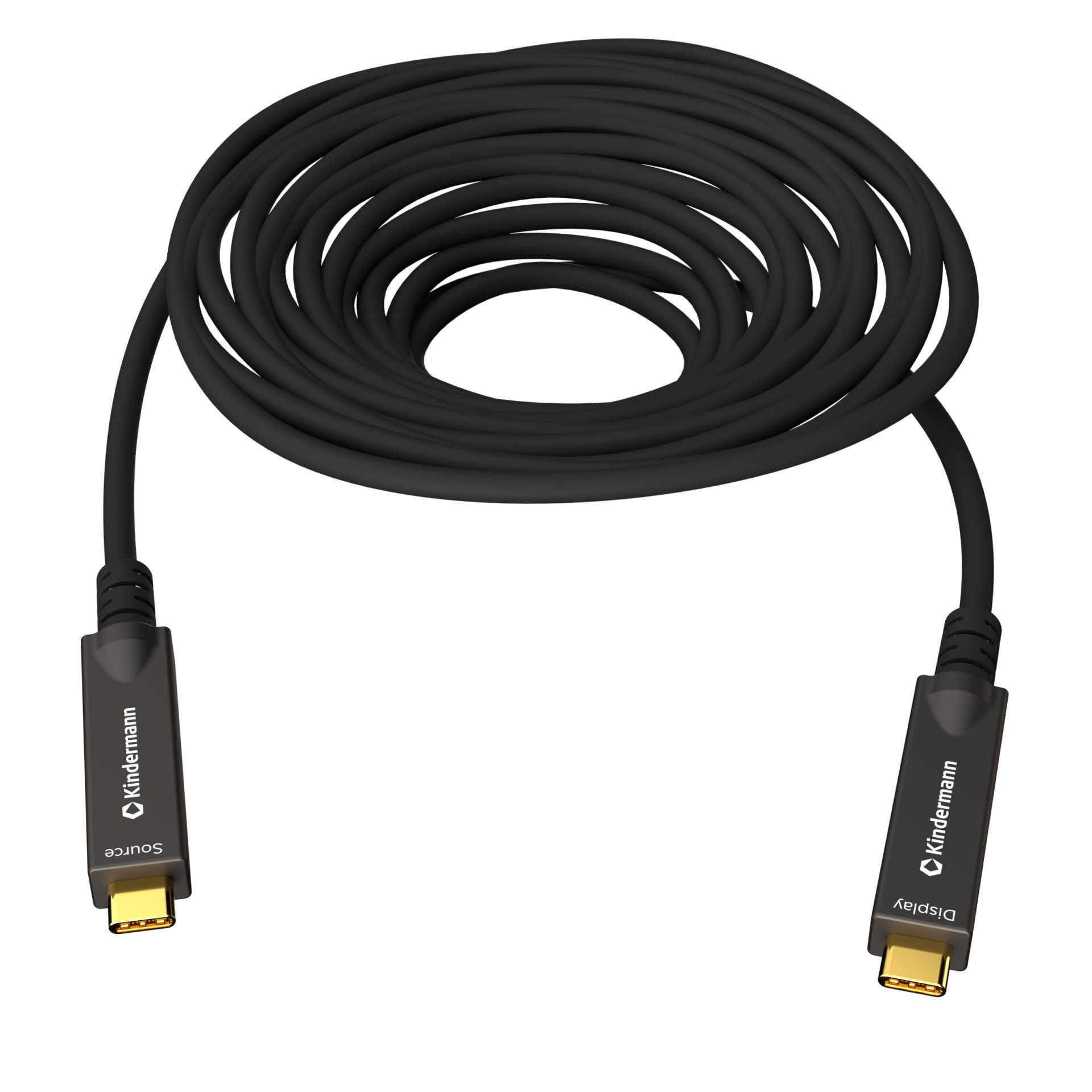 Kindermann USB-C AOC-kabel met volledige functionaliteit, 10 m, M/M