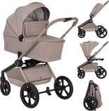 Lionelo Freya 3in1 Kinderwagen Set – Reiswieg, Wandelwagen & Astrid i-Size Autostoel (40–87 cm) –Premium - Vanaf Geboorte tot 22 kg – PU-Wielen met Vering – Omkeerbare Zitting – UPF50+ Kap