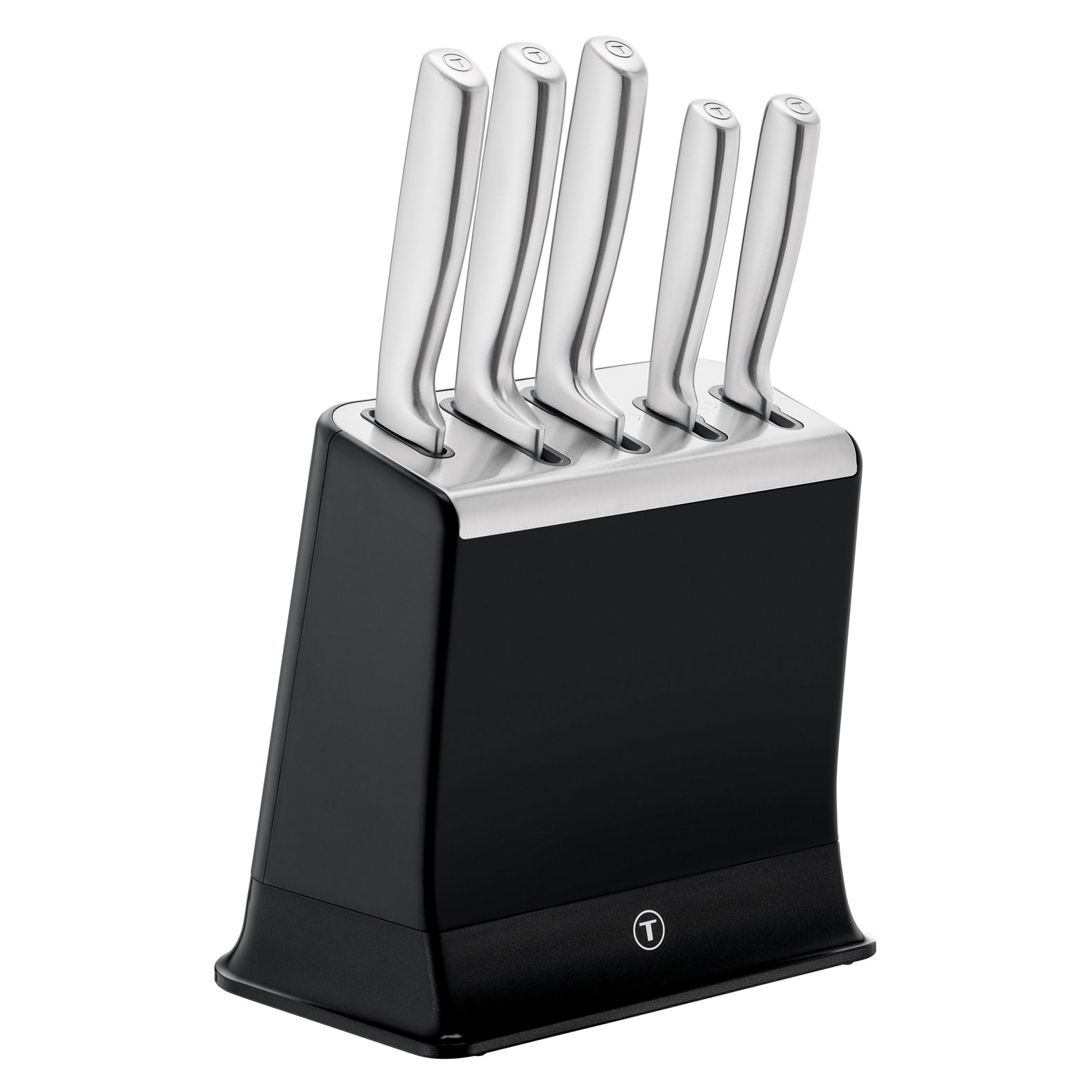 Tefal EverSharp Roestvrijstalen 5-delige messenset en blok met geïntegreerde slijper K2976S04