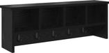 vidaXL Wandkapstok met plank, zwart eiken, 75 x 16 x 26 cm