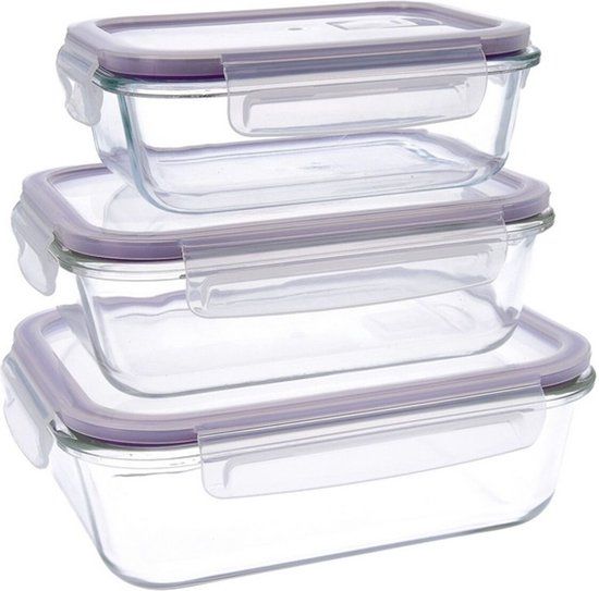Quid Frost Lunchbox Set (3 pcs) - Transparent Glass