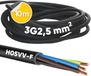 Kalitec H05VV-F kabel 10 meter 3x2,5 mm² | 3G2,5 mm² kabel d'alimentation avec conducteur de protection | câble PVC pour usage intérieur | câble électrique noir | câble de lampe flexible | câble d'appareil à 3 conducteurs