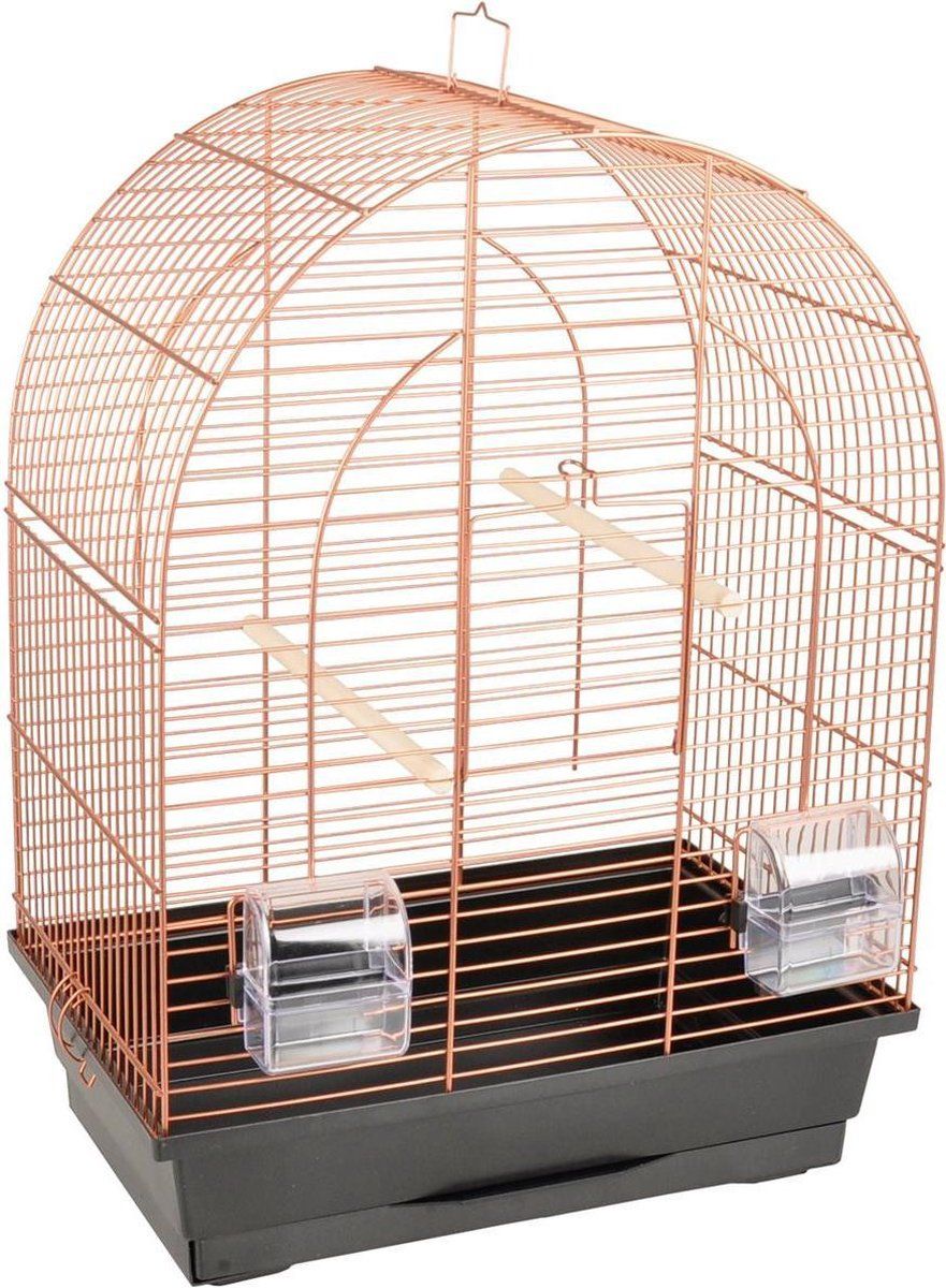 FLAMINGO Vogelkooi Klara 1 Zwart/Koper - 39 x 25 x 53 cm