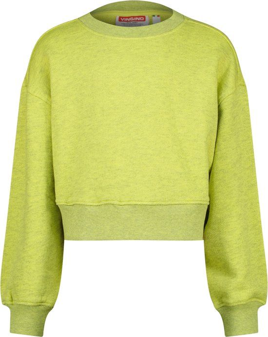 Vingino Basic-rn melange meisjes sweater maat 164 groen