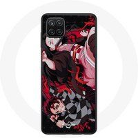 Maniacase Hoesje voor Samsung Galaxy A22 4G Demon Slayer Tanjiro Nezuko Attaque Combat