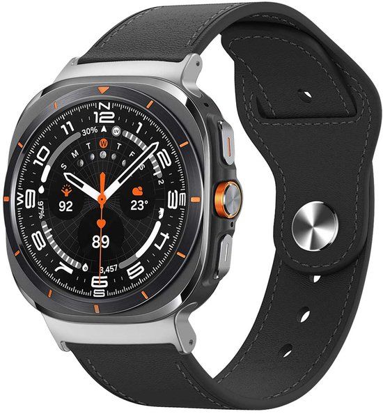 imoshion Ploonk B.V. Lederen bandje - Geschikt voor Samsung Galaxy Watch Ultra (2024/2025) - Zwart
