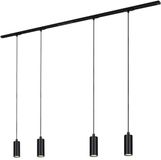 B.K.Licht BRILONER Rail - Railverlichting set - met dimbaar hanglampen - pendellamp - incl. 4x GU10 - 150 cm - zwart