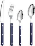 Service à vaisselle sans marque - Set de 4 pièces couteau et cuillère à thé en acier inoxydable français - fourchette à steak cuillère - lavable au lave-vaisselle - restaurants réunions