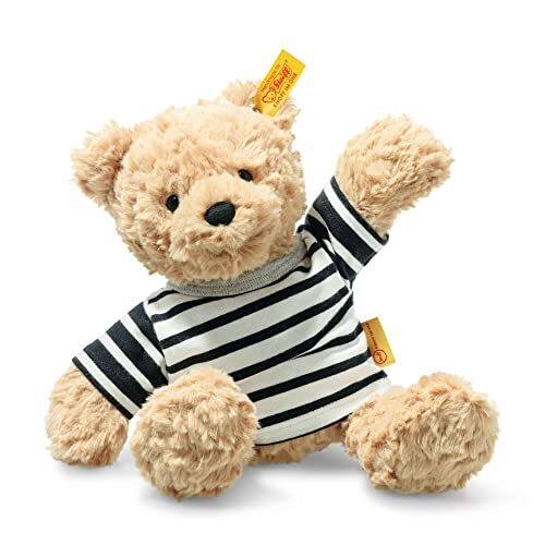 Steiff Teddybeer Jimmy lichtbruin met T-shirt, knuffeldier, 25 cm