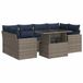 vidaXL 7-delige Loungeset met Kussens, Poly Rattan, Acacia, Grijs