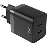 DLH Netspanningsadapter GaN 45 watt 2.35 A 2 uitgangsaansluitingen (USB-C) op kabel: USB-C zwart