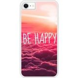 Apple Siliconen hoesje compatibel met iPhone SE 2020, Apple iPhone SE 2022 Be Happy cloud