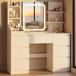 Wan GmbH Kaptafel met spiegel - Table de maquillage - Préparation rapide - Éclairage LED réglable - 110 x 40 cm - Blanc