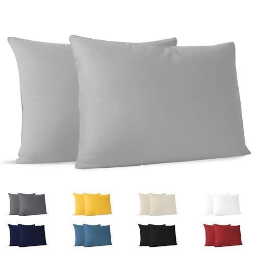 Dreamzie kussensloop 50x70 cm grijs (set van 2), 100% katoen, OEKO-TEX