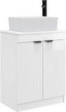 vidaXL Badkamermeubel met Wasbak Hoogglans Wit 54 x 35 x 83 cm