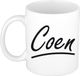 Bellatio Decorations Coen Naam koffiemok - beker - met sierlijke letters - wit