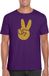 Bellatio Decorations Shoppartners Bv Flower Power t-shirt - paars - gouden glitter peace hand - voor heren - Hippie - Sixties - jaren 60 verkleedkleding - Carnaval L
