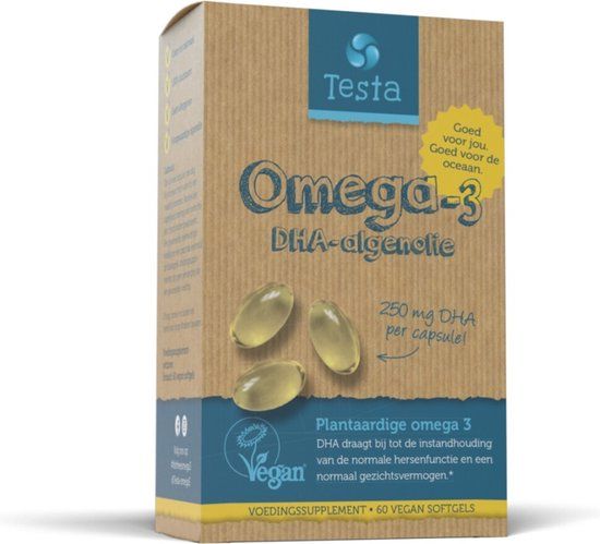 Testa Omega-3 Algenolie - 250 mg DHA - 60 Capsules