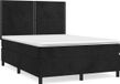 vidaXL Lit plateforme avec matelas velours noir 140x200 cm