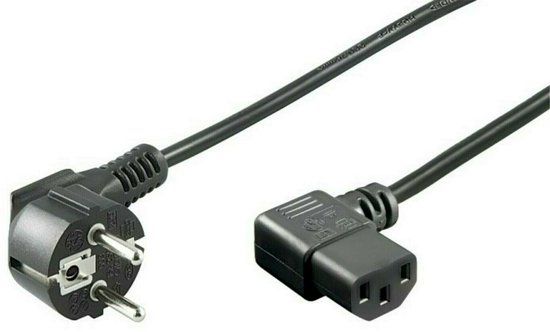 DSIT Stroomkabel schuko naar C13 haaks 2m zwart