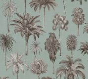 A.S. Création PALMBOMEN BEHANG | Botanisch - Bruin Grijs Saliegroen - Vliesbehang