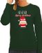 Bellatio Decorations Foute Kersttrui Dames - Kerstman - Groen - S