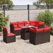 Prolenta Maison Exclusive - Ensemble de salon de jardin 9 pièces avec coussins, marron, polyrotin