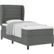 Maison Exclusive - Lit À Ressorts Avec Matelas Gris Foncé 90 X 200 Cm Tissu
