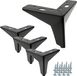 Ensemble de 4 pieds de meuble « Stern » en noir mat, hauteur 10 cm