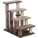 MODENUIT Poteau griffoir – 4 Niveaux – 60 x 40 x 64 cm – Bois – Brun – Avec Balle de jeu et Surface à griffer en jute