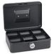 SAX Geldcassette met cijferslot, extra sterk slot, 25 x 18 x 9 cm, groot, zwart