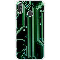 Huawei Bedrukt siliconen hoesje compatibel met P20 Lite Texture circuit geek
