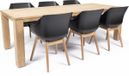 Hartman Belito Ensemble de jardin 6 personnes - Belito Table de jardin en teck 240 cm - Chaises empilables Sophie - Résistant aux intempéries - Bois - Noir Carbone
