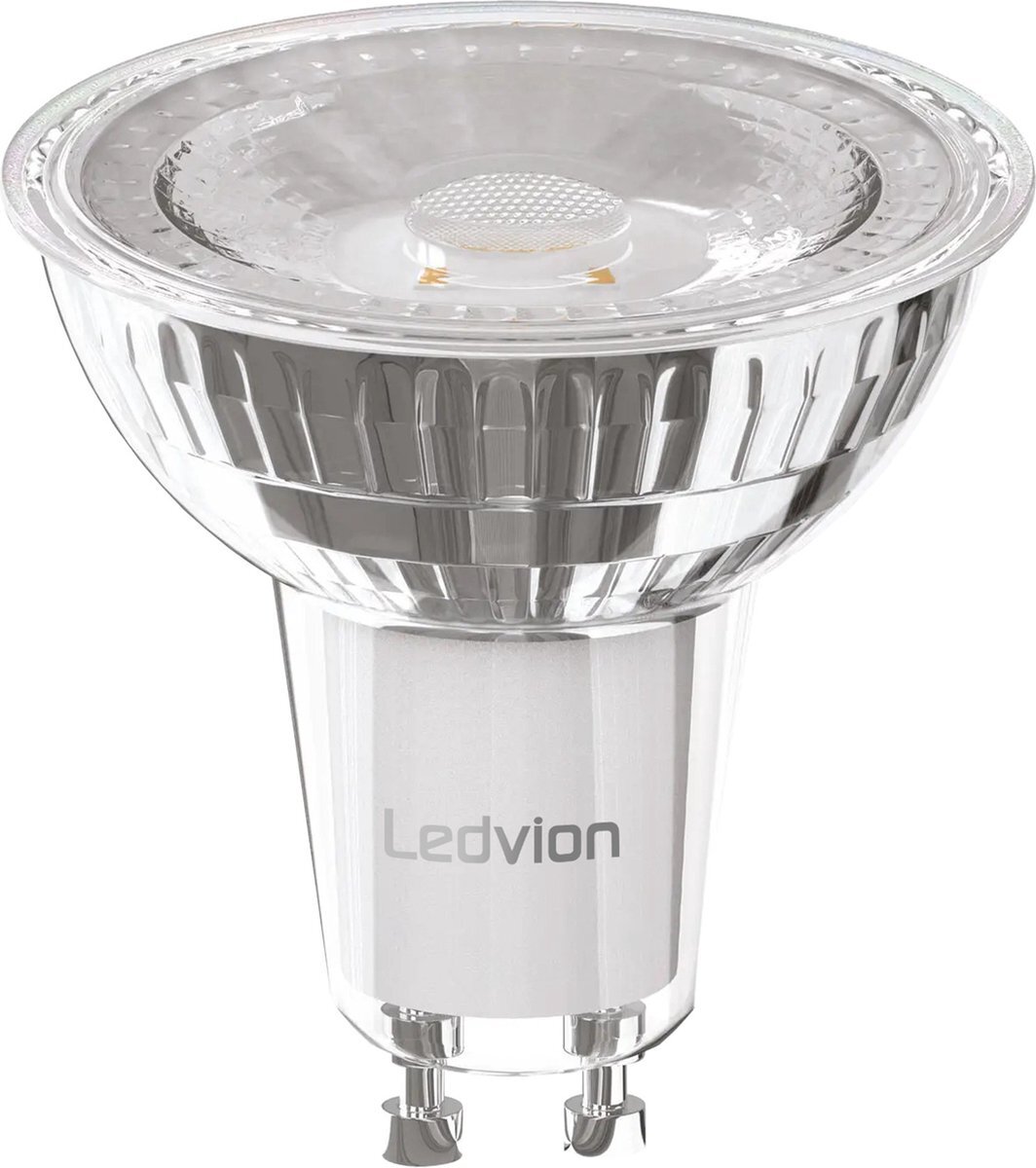 LEDVION Dimbare GU10 LED Spot - 5W - 2700K - 345 Lumen - Full Glass